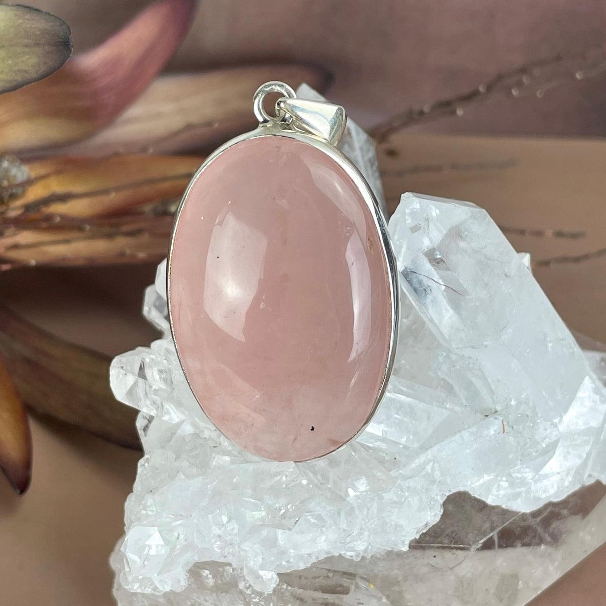Rose Quartz Oval Pendant