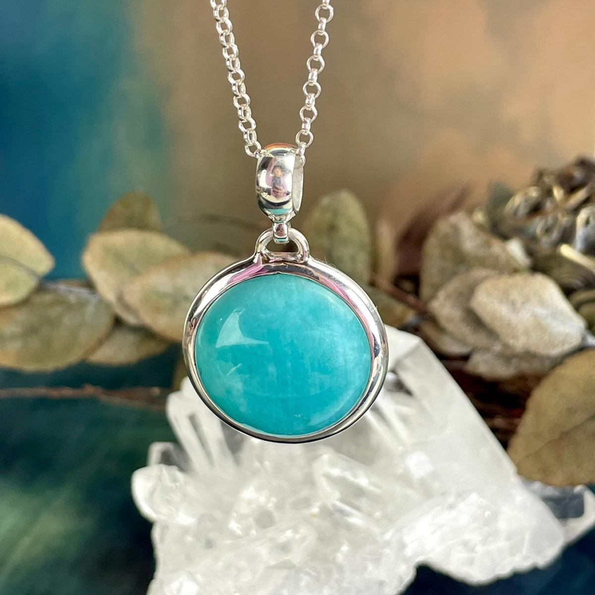 Amazonite Round Pendant