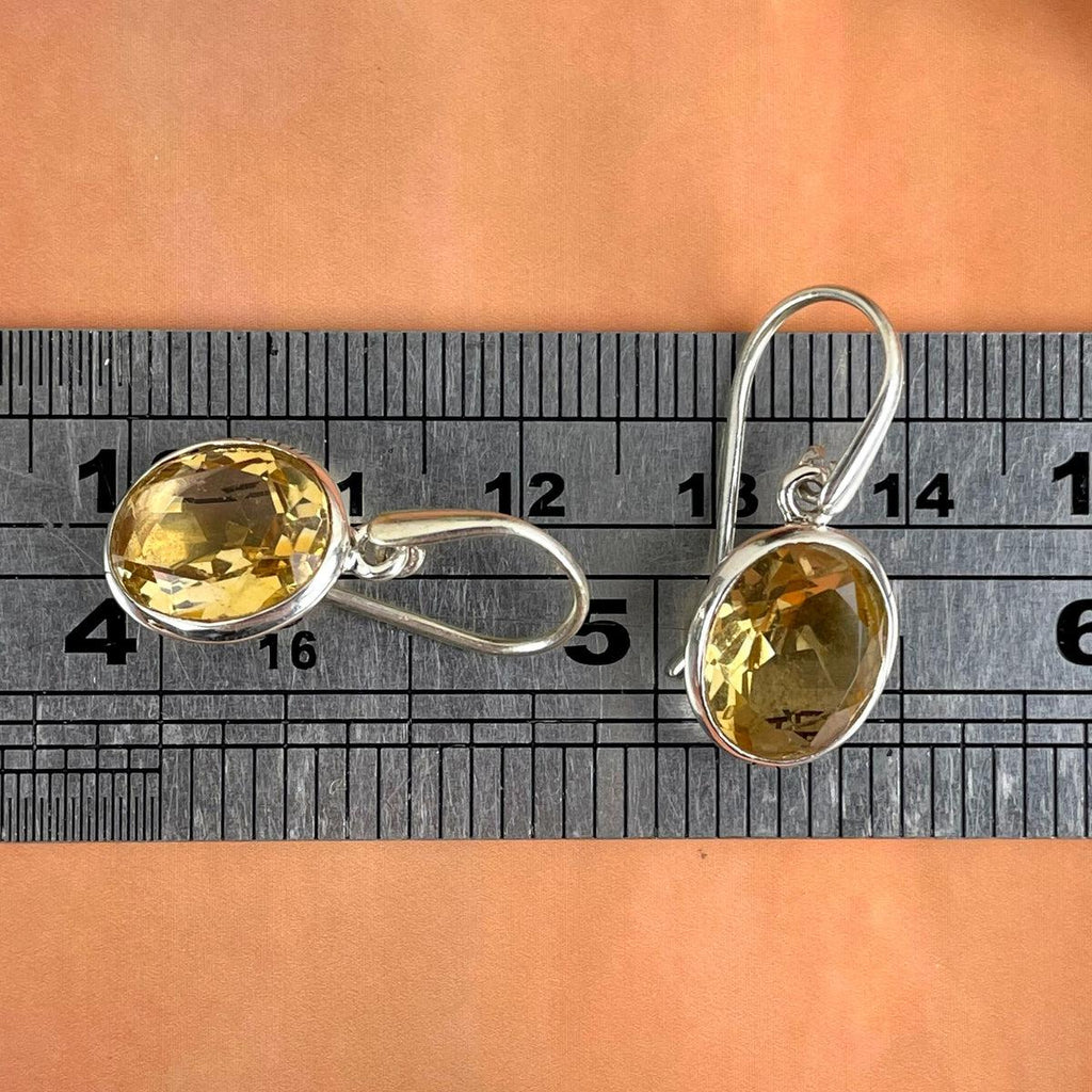 Oval Sterling Silver Citrine Earrings