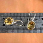 Oval Sterling Silver Citrine Earrings