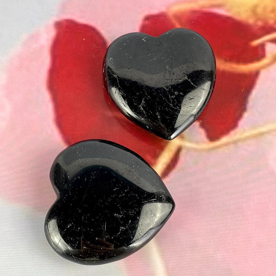 Black Tourmaline Crystal Hearts 4cm