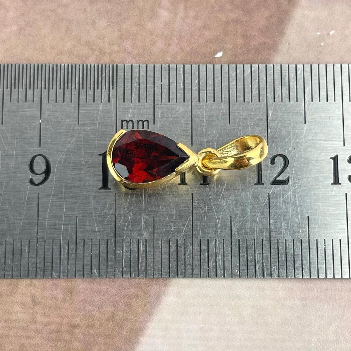 Gold Garnet Pendant