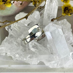 Half Polished Aquamarine Ring