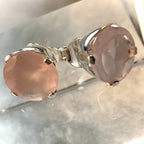 Round Rose Quartz Studs