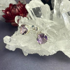Amethyst Brilliant Cut Stud Earrings