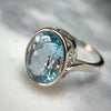 Vintage Design Blue Topaz Ring