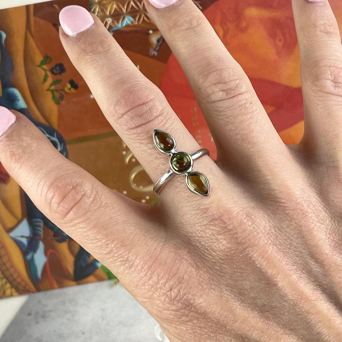 Three Crystals Ring