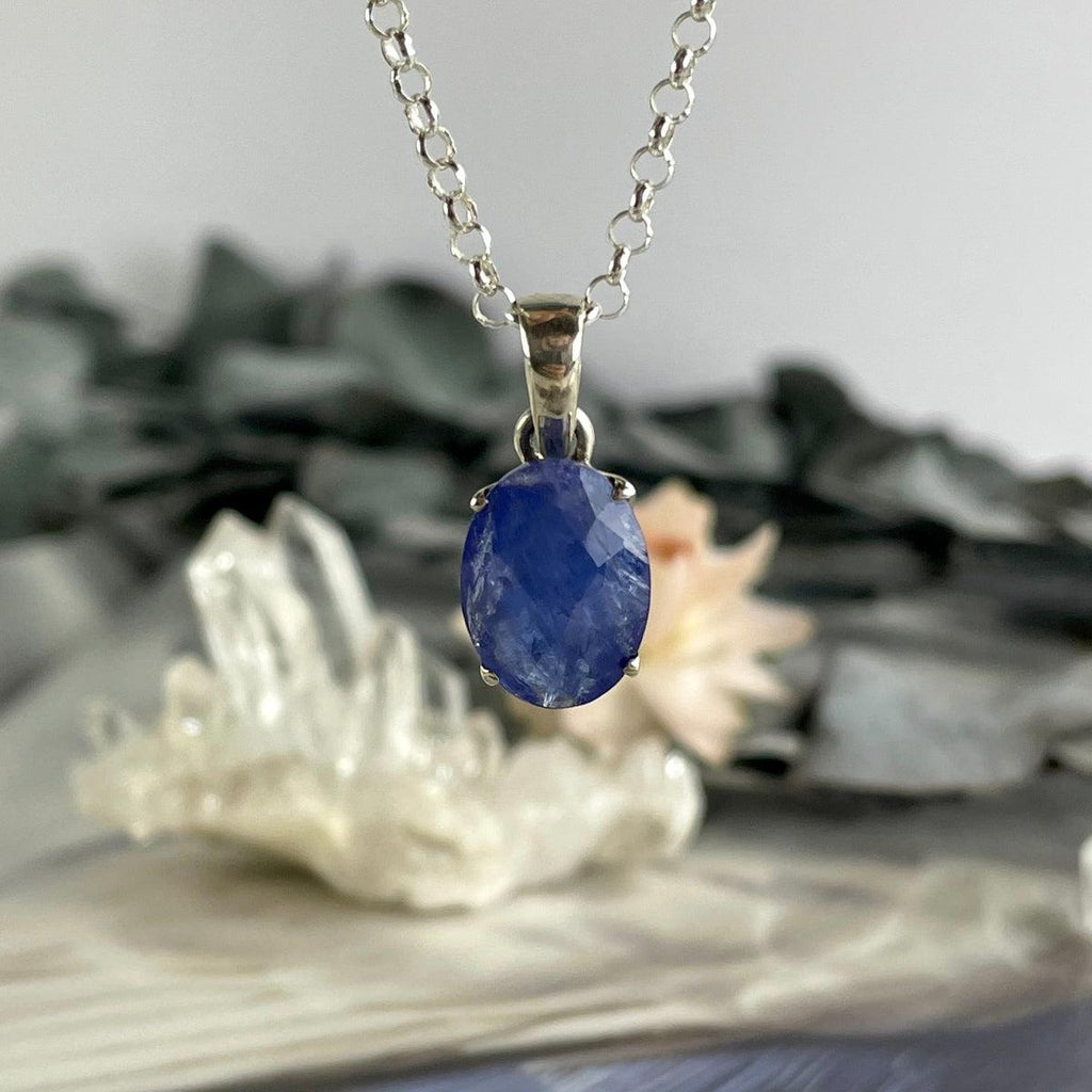 Tanzanite Sterling Silver Oval Pendant