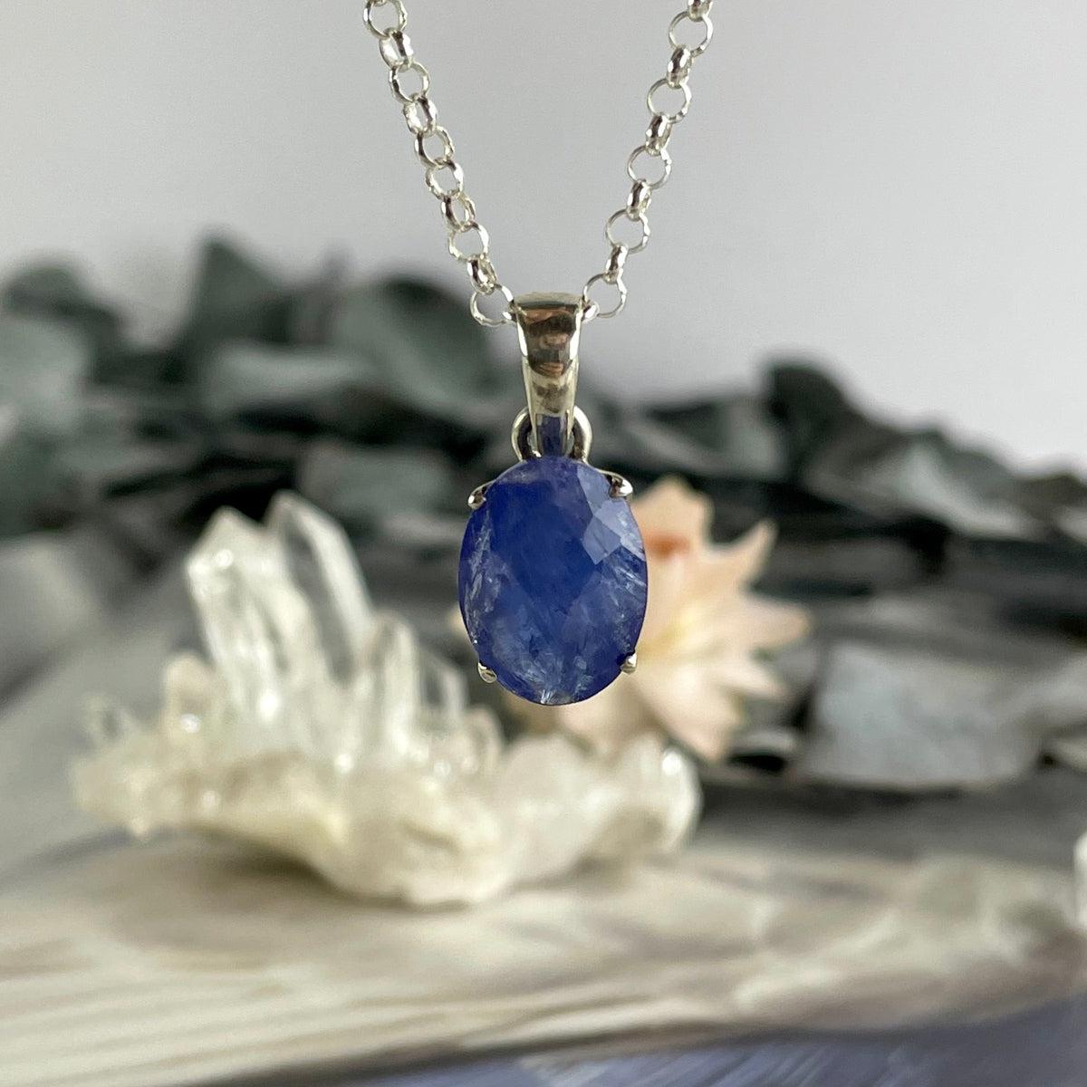 Tanzanite Sterling Silver Oval Pendant