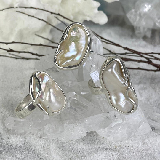 Pearl Baroque Adjustable Size Rings
