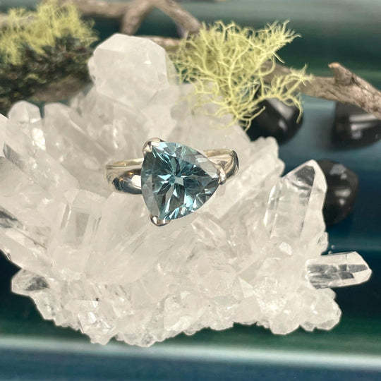 Blue Topaz Trillion Ring