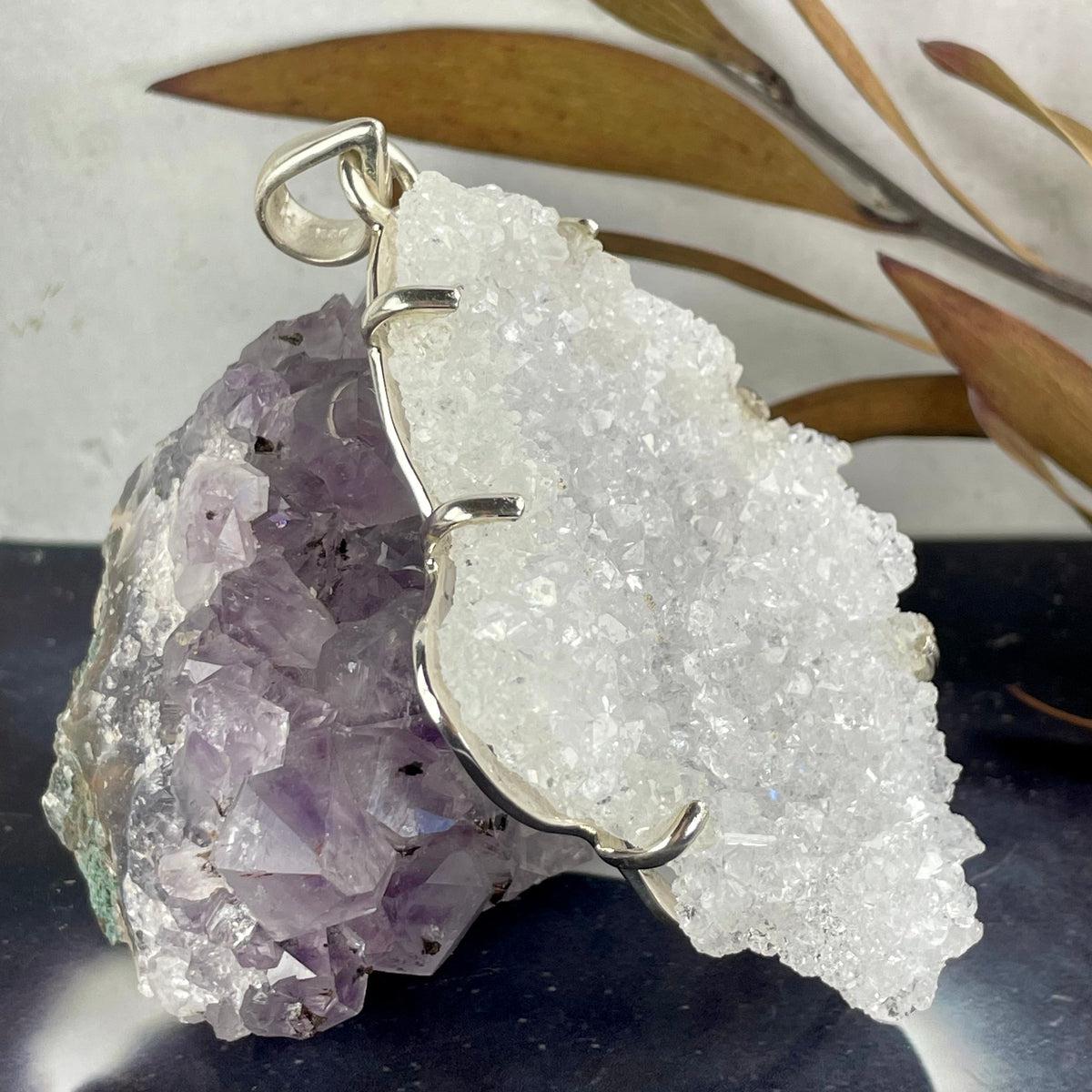 Clear Quartz Druzy Crystal Slice
