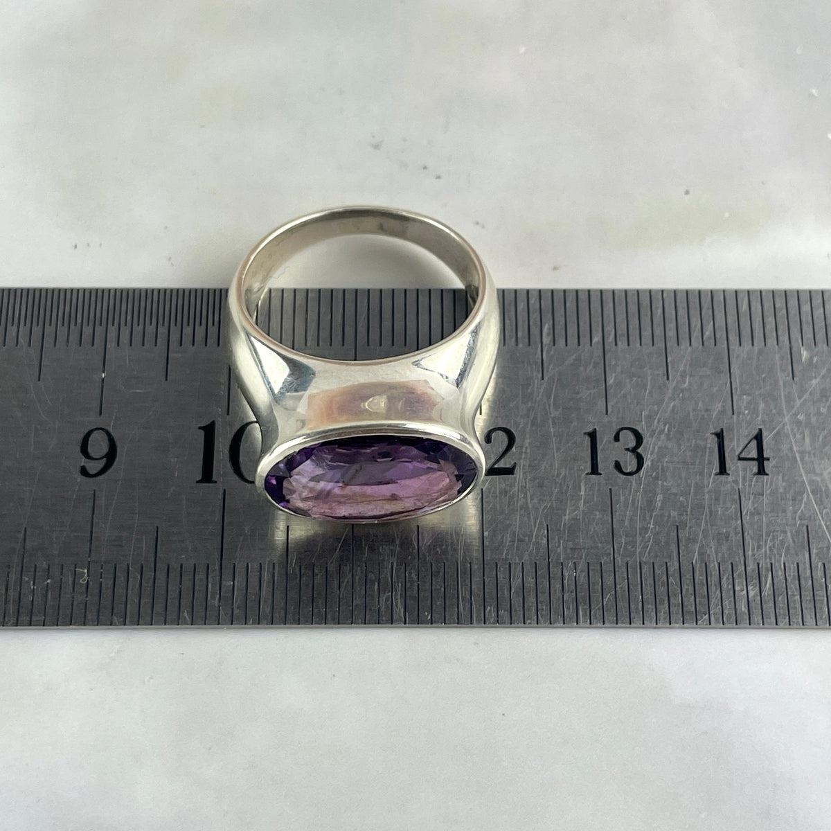 Amethyst Oval Sterling Silver Ring