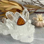 Cognac Amber Triangle Ring