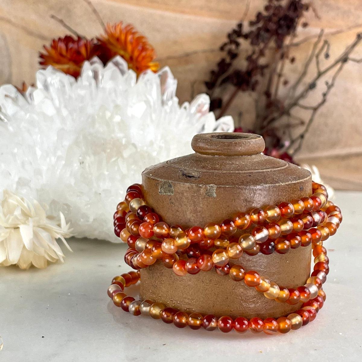 Orange Crystal Bead Bracelet