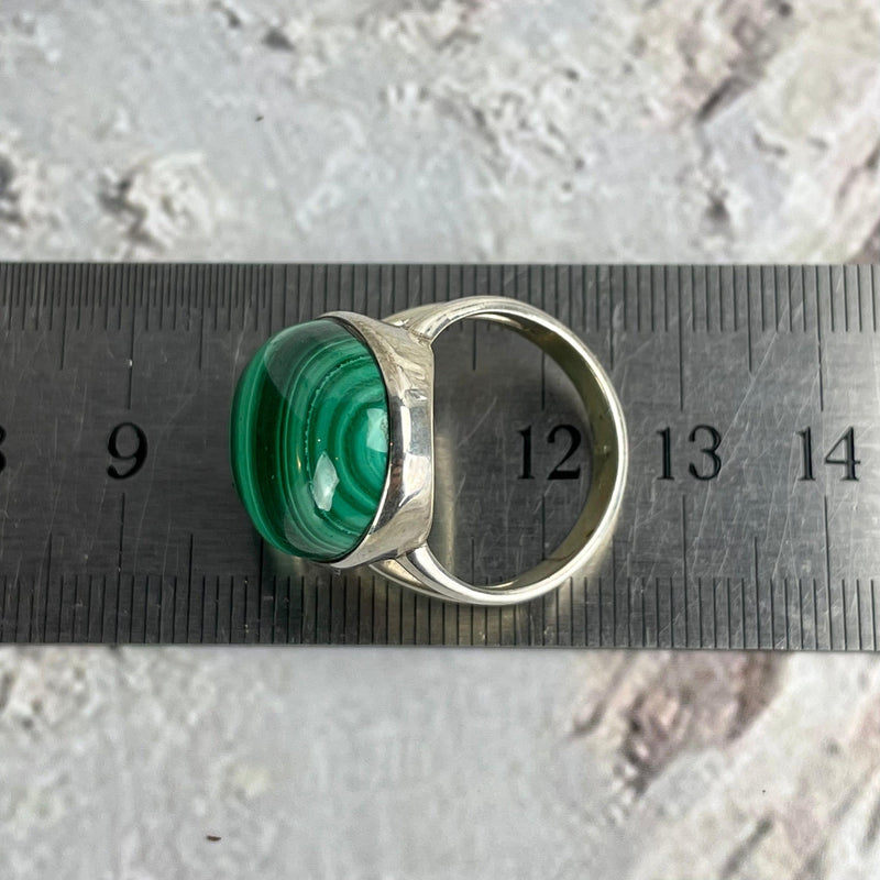 Small Band Size Malachite Ring