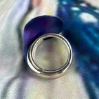 Janusz Szkutnik Titanium & Sterling Silver Hand-Etched Straight Edged Lily Ring