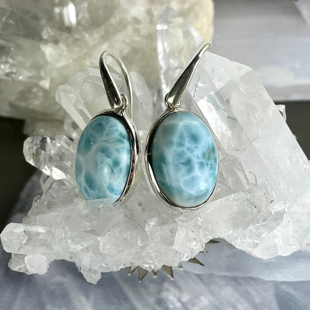Silver Larimar Earrings
