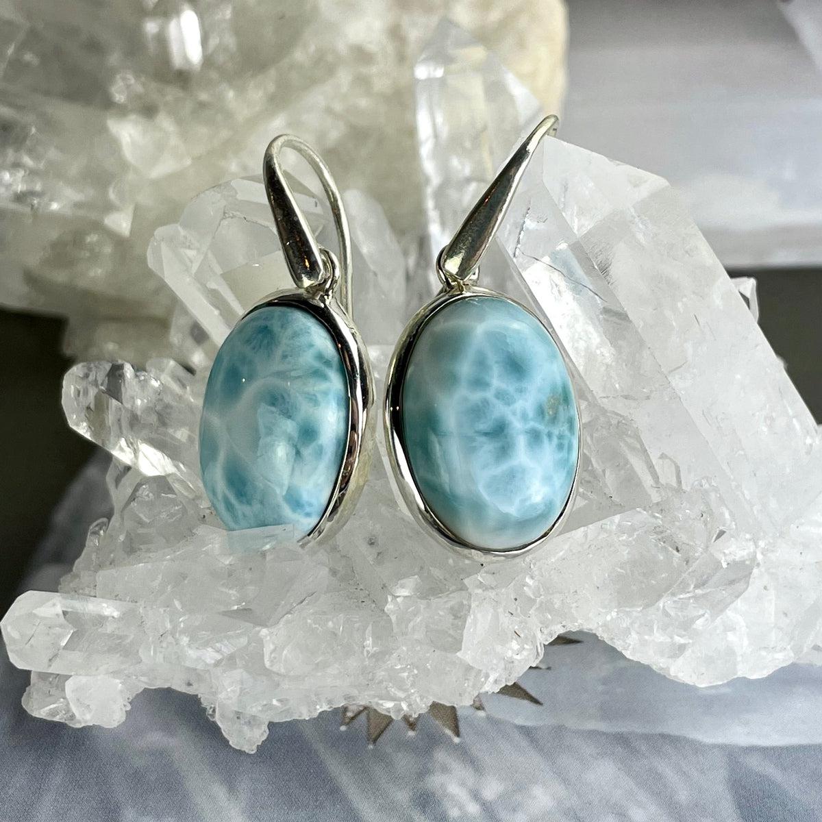 Silver Larimar Earrings