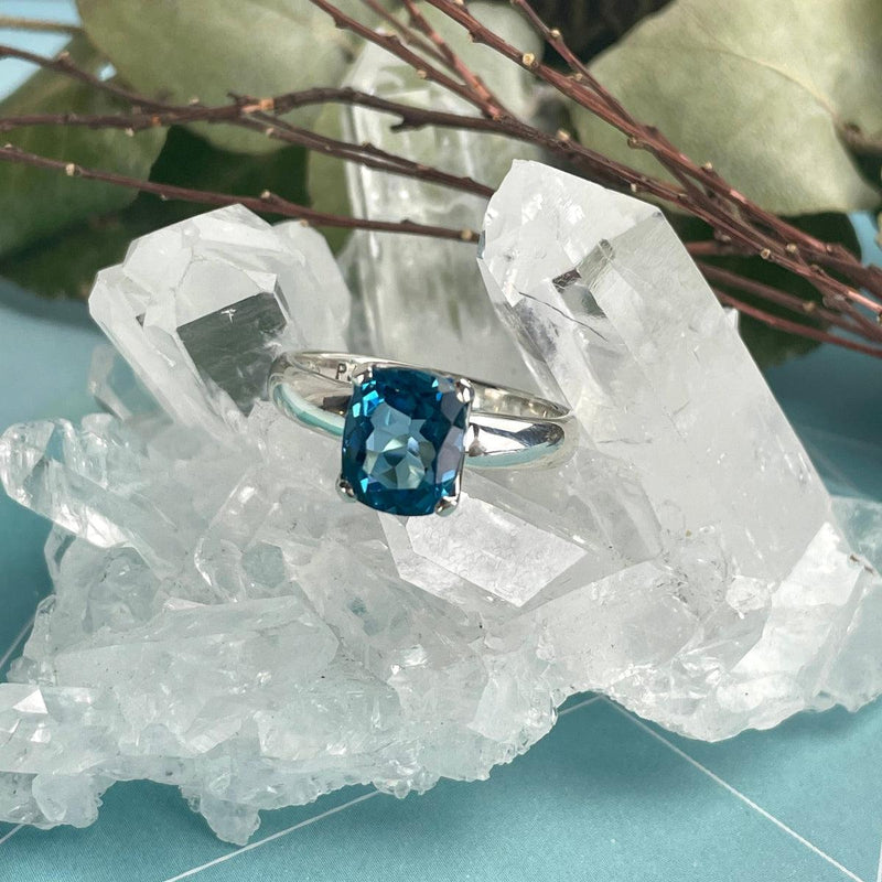 Blue Topaz Classic Style Ring