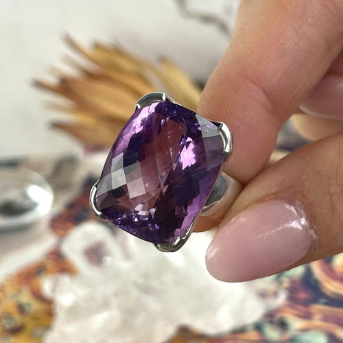 Large Size Amethyst Ring