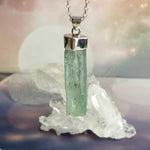 Aquamarine Crystal Bar Necklace