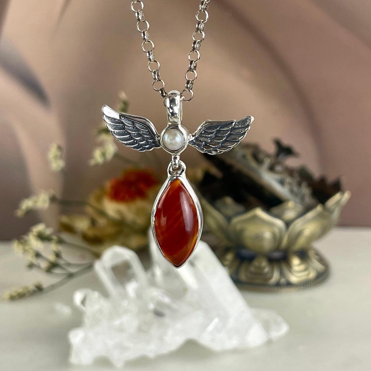 Angel Wing Crystal Pendant