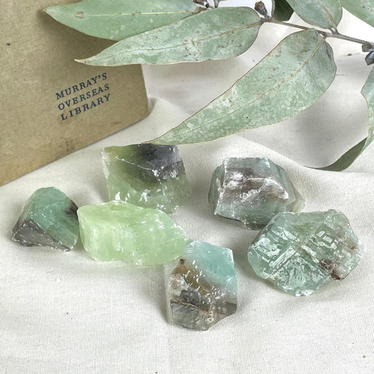 Green Calcite Raw Pieces