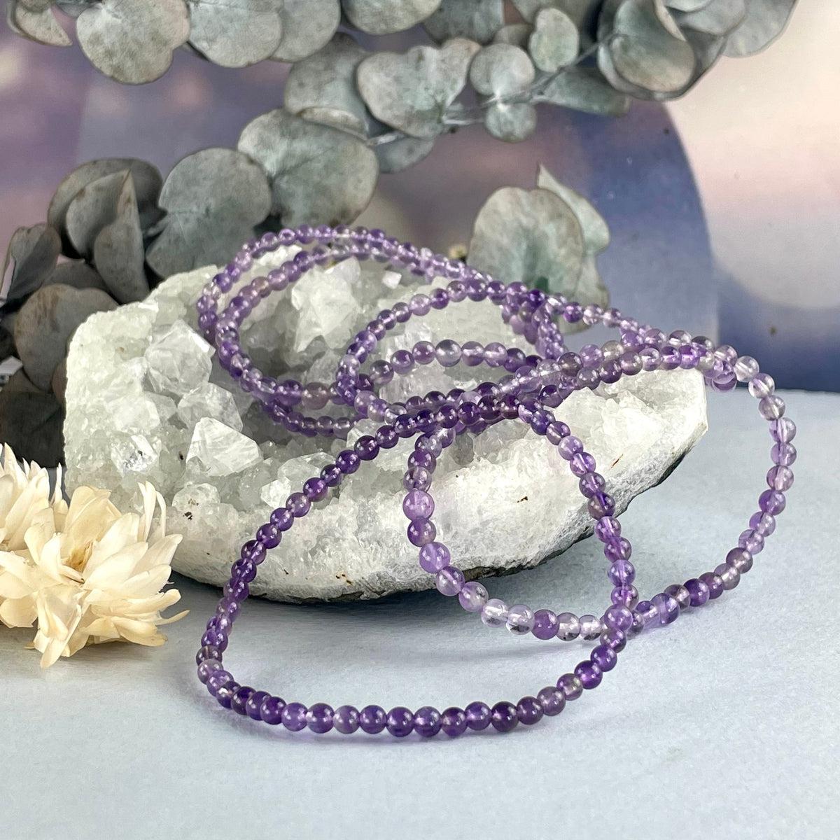 Amethyst Elastic Bead Bracelet