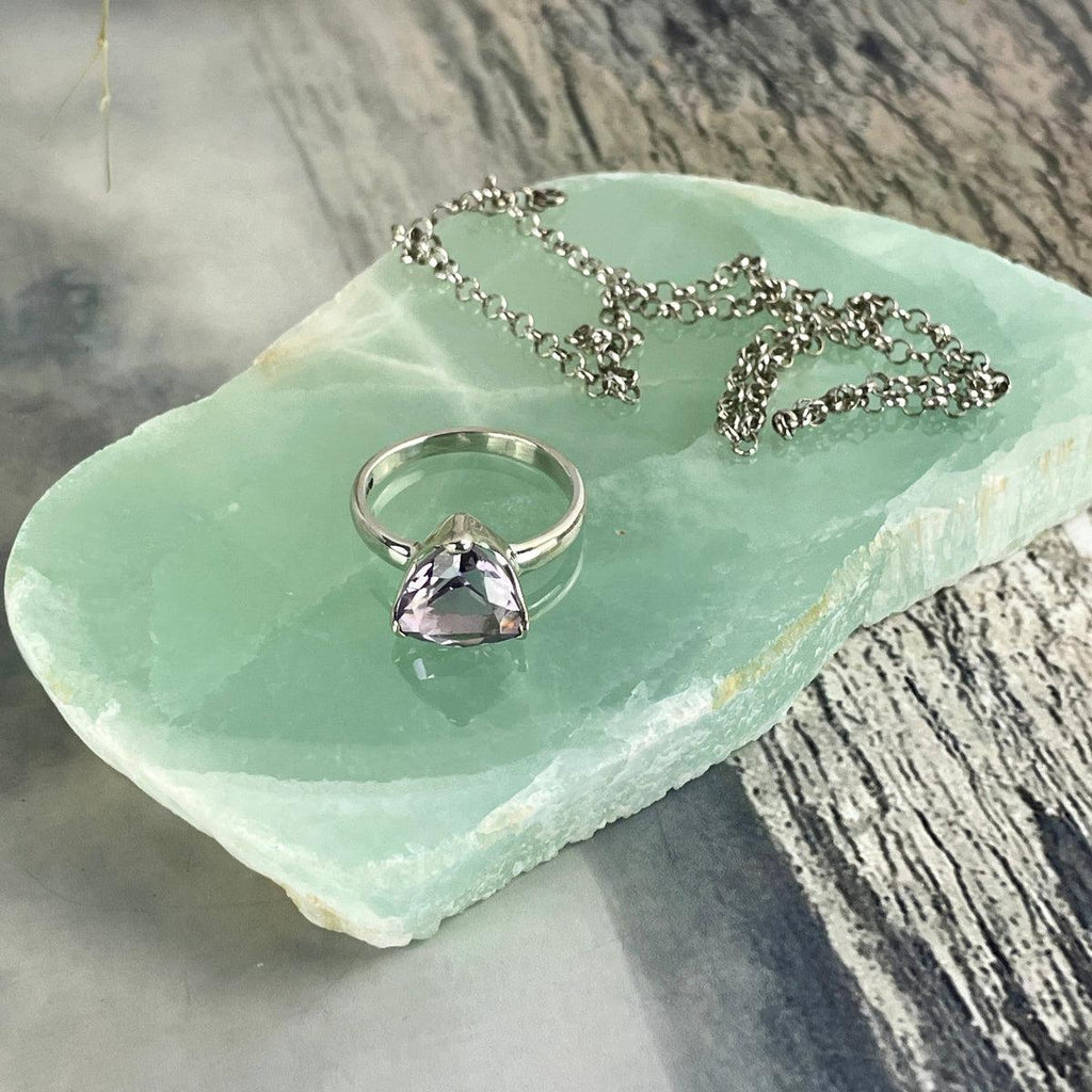 Green Calcite Crystal Slice