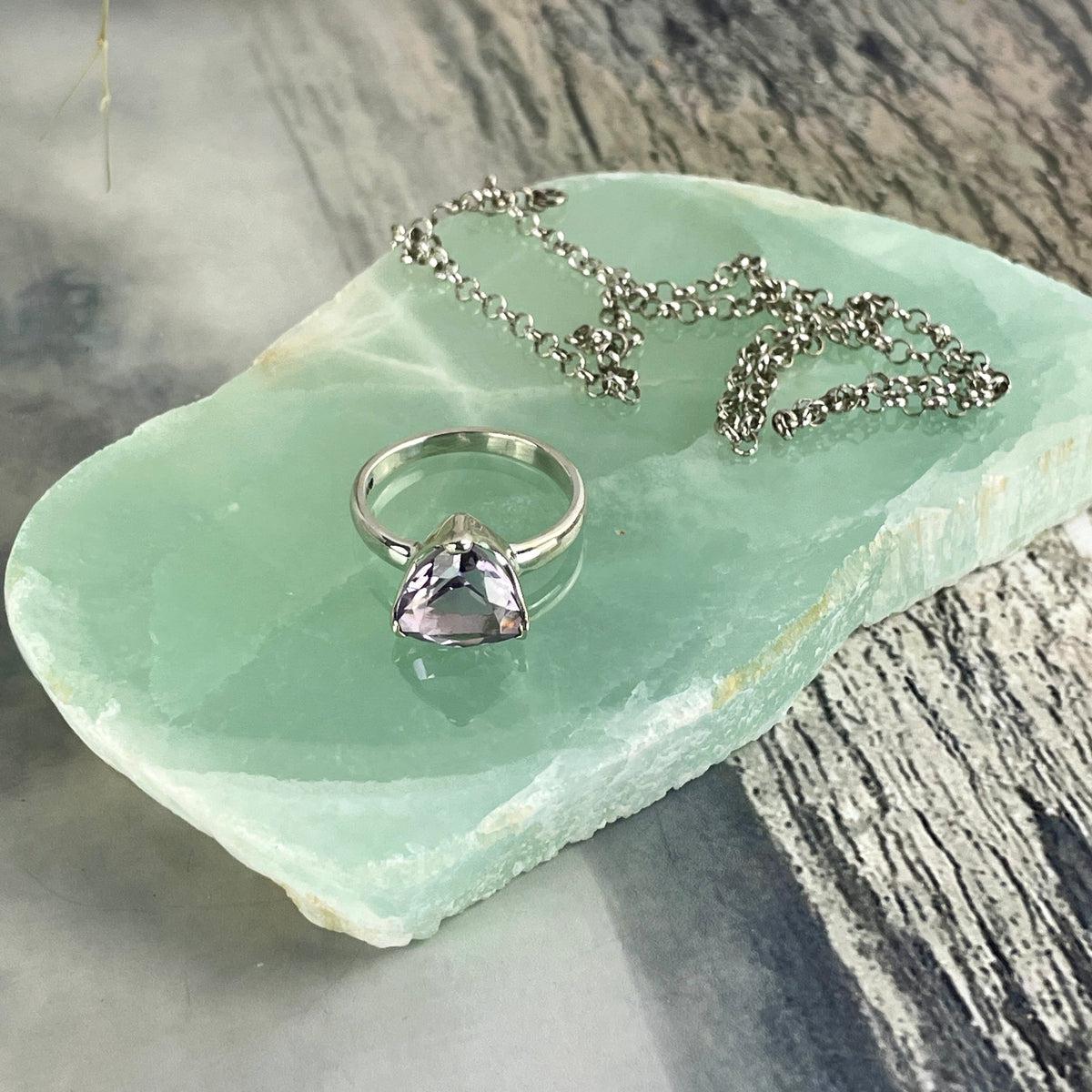 Green Calcite Crystal Slice