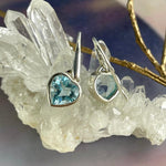 Blue Topaz Large Heart Earrings