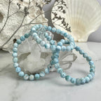 Small Larimar Bead Bracelet