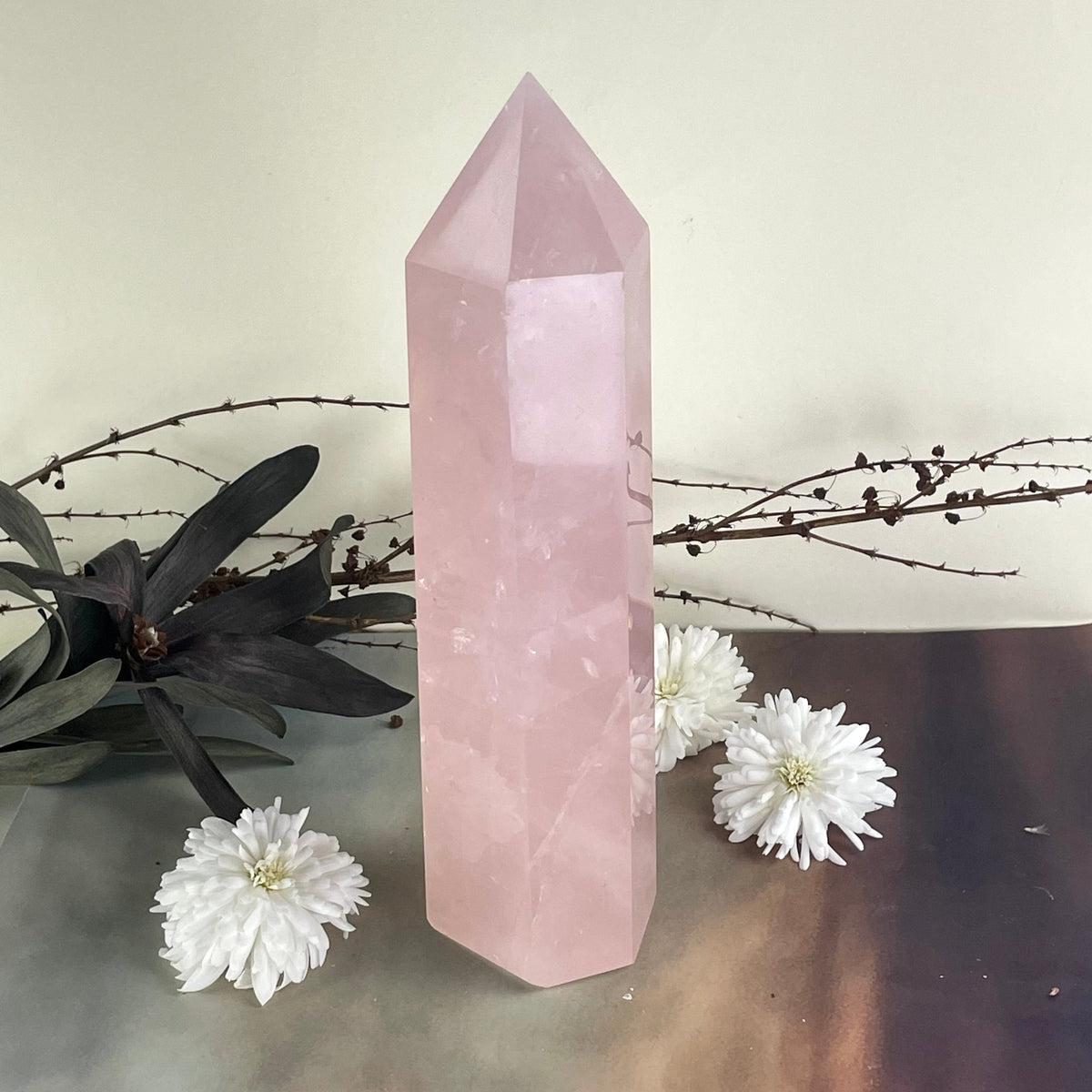 Tall Rose Quartz Tower