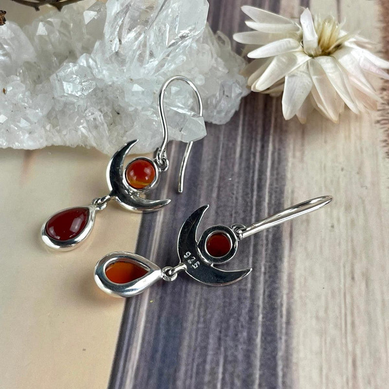 Carnelian Sterling Silver Earrings