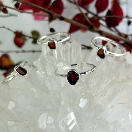 Garnet Raw Freeform Ring