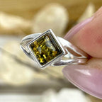 Small Finger Amber Ring