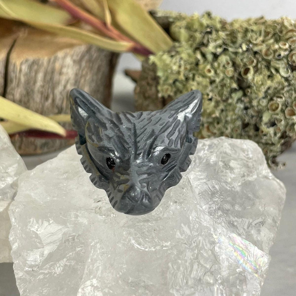 Silver Wolf Crystal Pendant