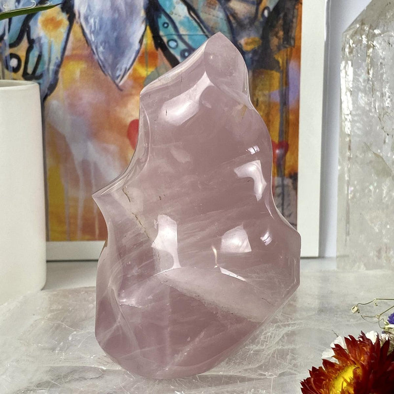 Rose Quartz Crystal Flames 12cm - 19cm
