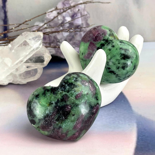 Ruby Zoisite Crystal Hearts