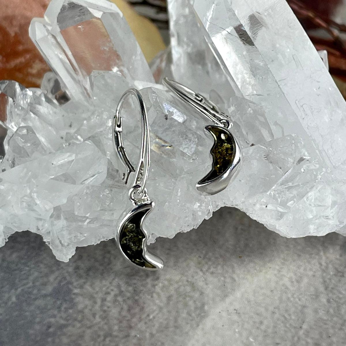 Green Baltic Amber Earrings