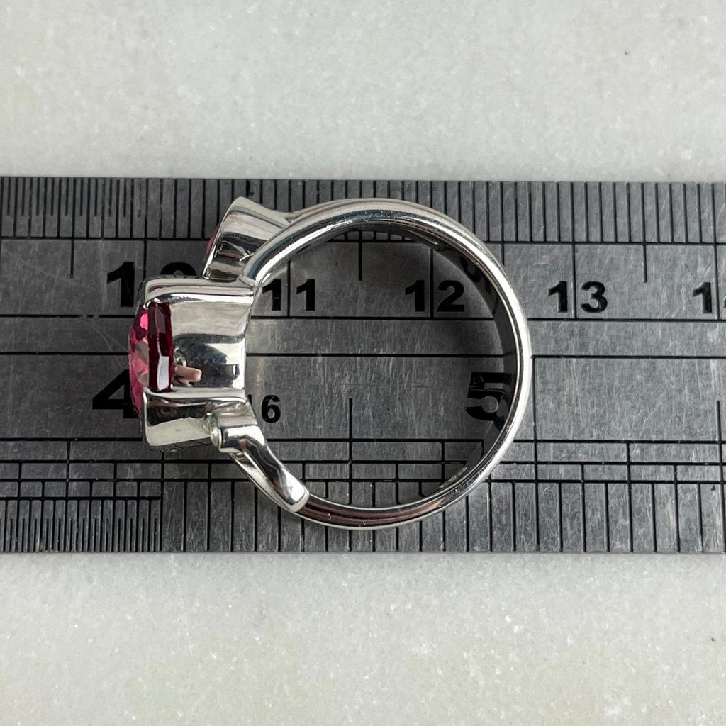 Pink Tourmaline Heart Oval Ring