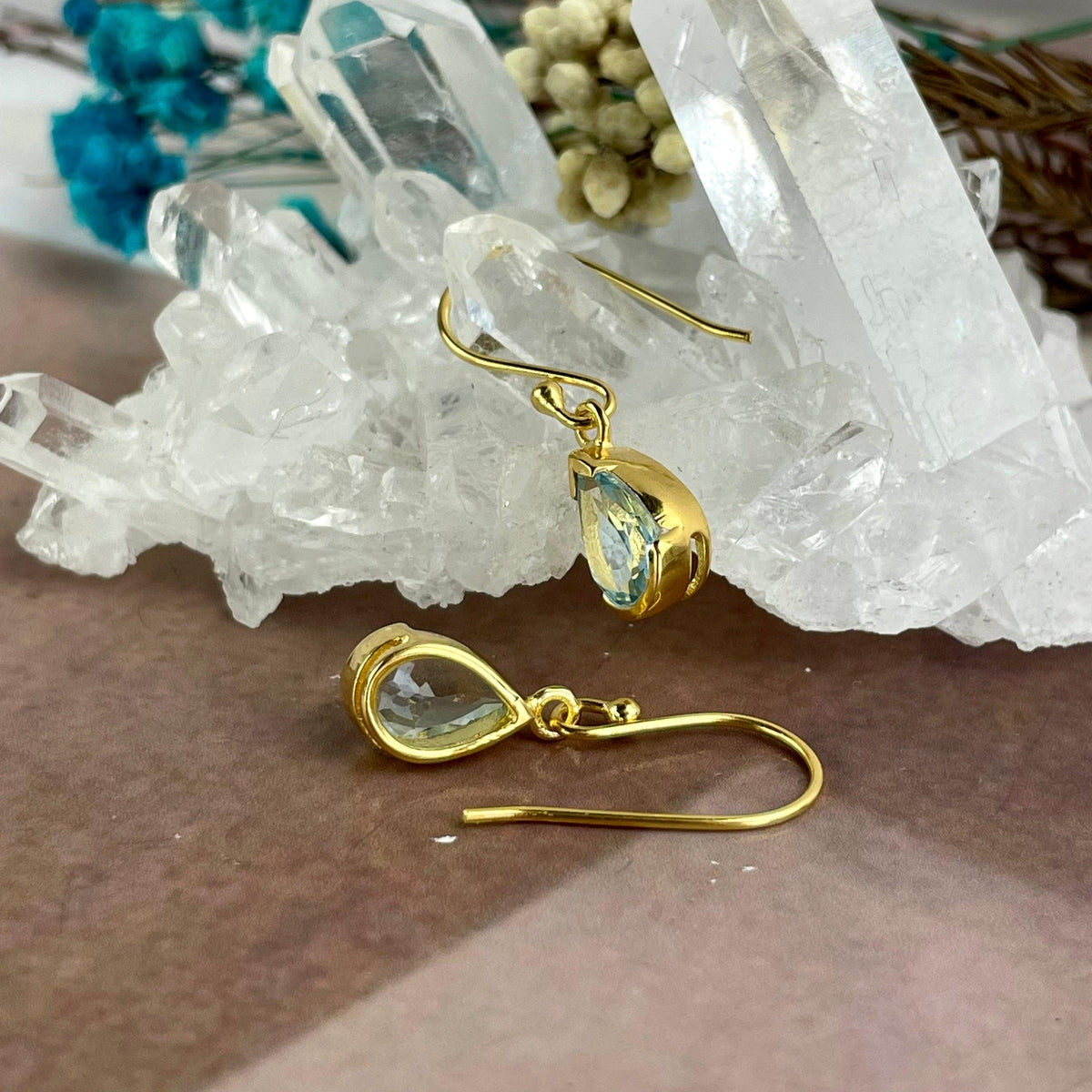 Blue Topaz Drop Earrings