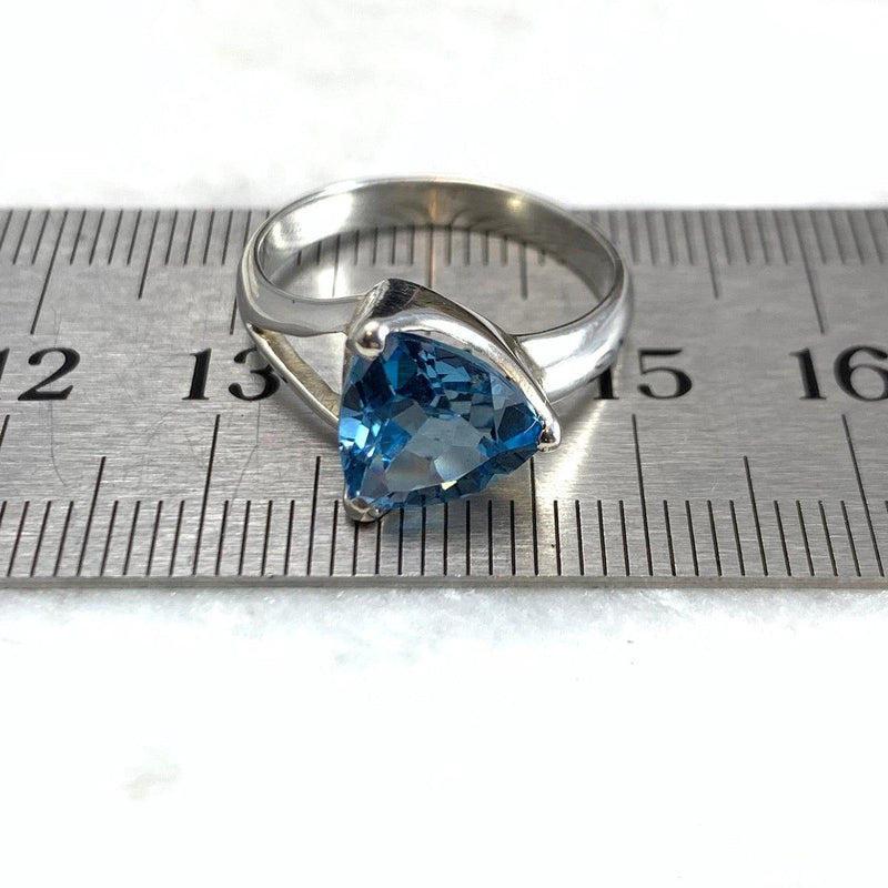 Swiss Blue Topaz Trillion Cut Ring