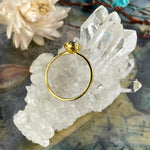 Gold Flower Gemstone Ring
