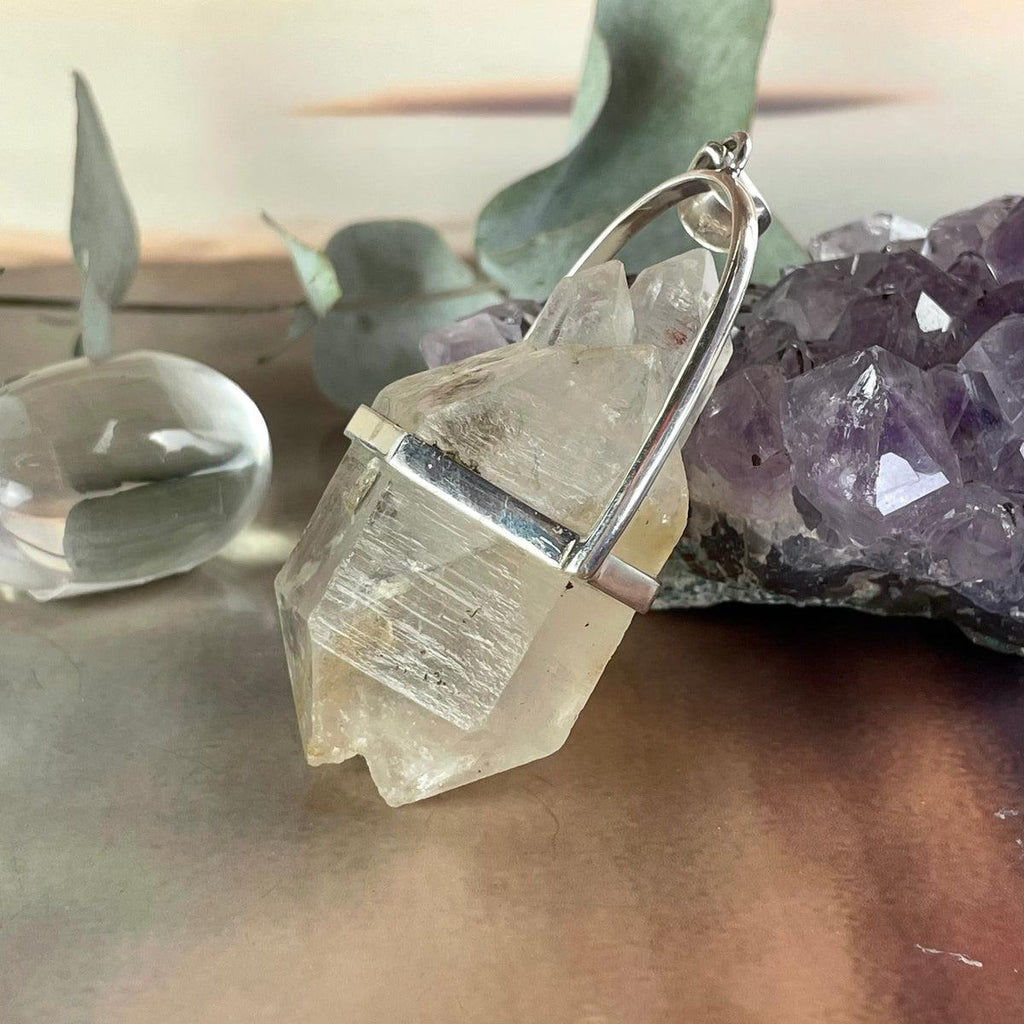 Raw Quartz Sterling Silver Pendant