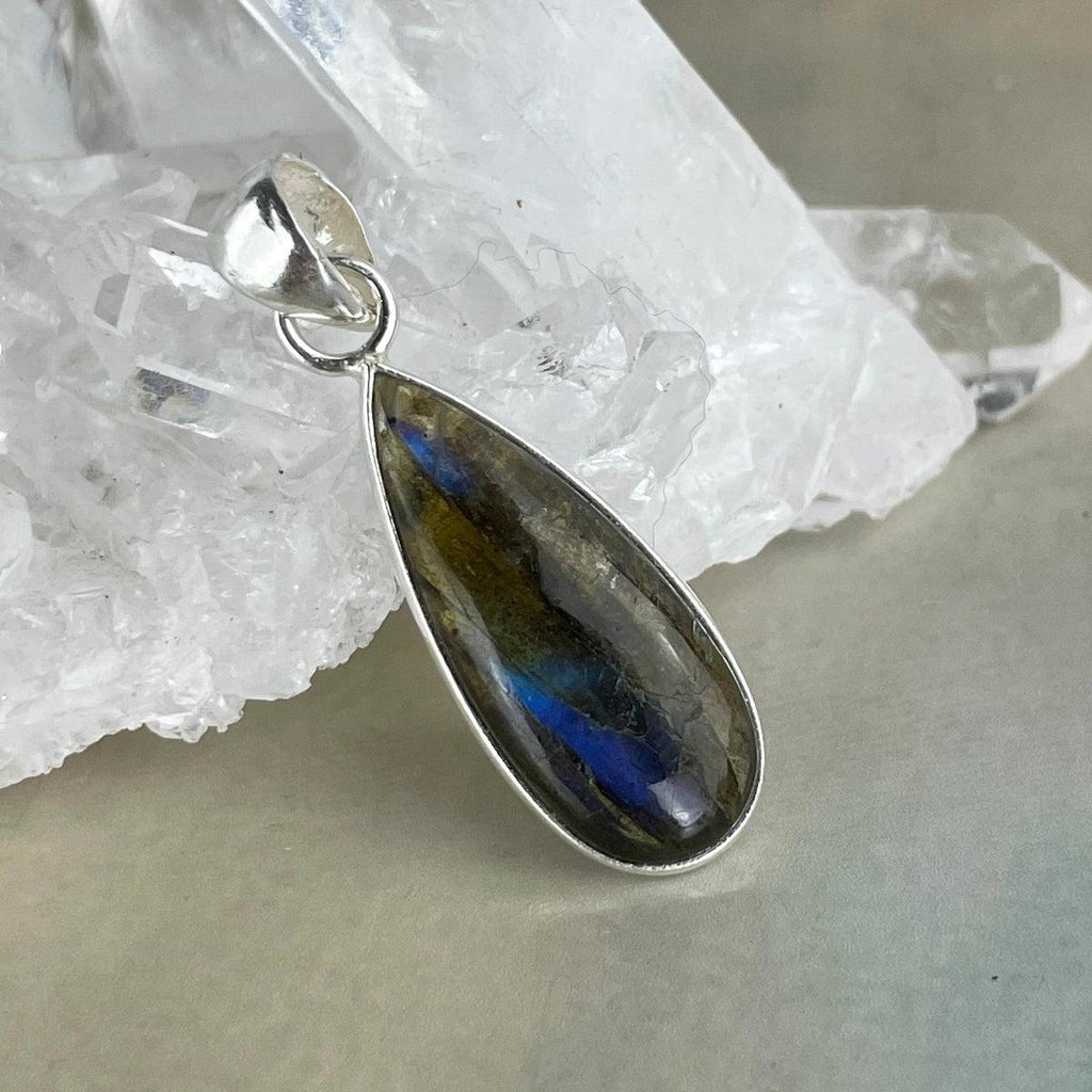 Long Teardrop Labradorite Pendant