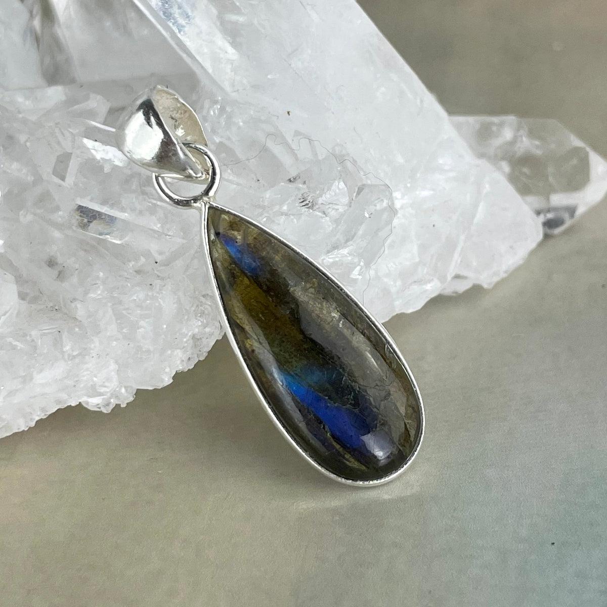 Long Teardrop Labradorite Pendant