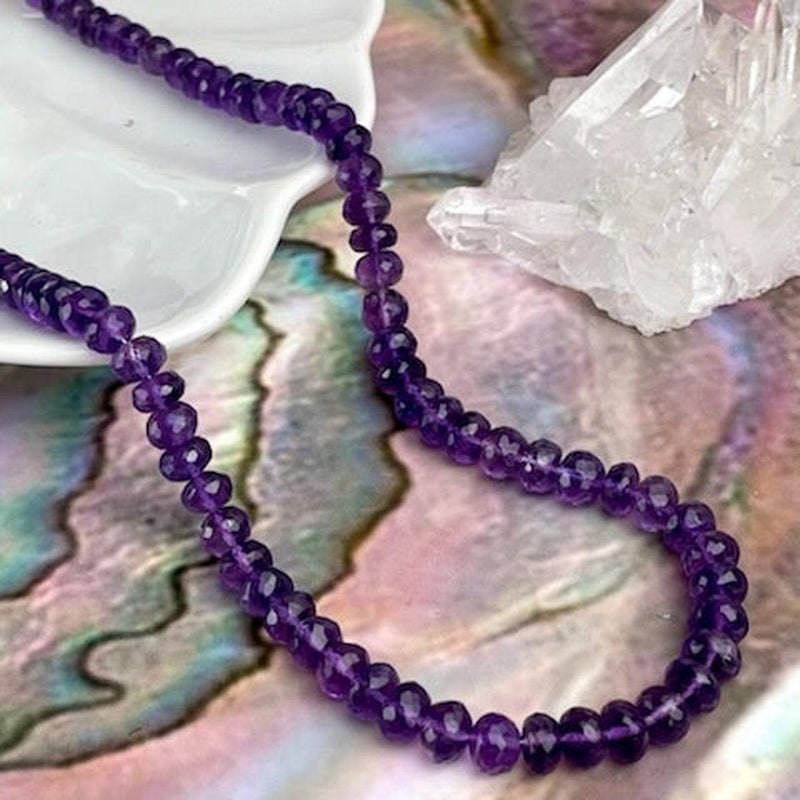 Amethyst (Africa) 3-4mm Faceted Bead Necklace