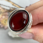 Cognac Amber Wide Band Ring